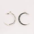 Engraved Crescent Moon Metal Charm for Jewelry Making in 3 Visible Finishes view 2