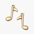 Single Eighth Note Metal Charms in Two Finishes Jewelry Making Pendants view 2