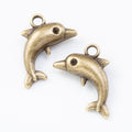 Vintage Finish Metal Leaping Dolphin Charms in 5 Style Options view 2