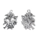 Antique Silver Holly Leaves and Bells Christmas Charm view 2