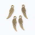 Curved Feathered Wing Metal Charms in Seven Finishes view 2