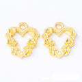 Floral Heart Charm Openwork Metal Pendant in Three Finishes view 2