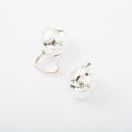 Antique Metal Clear Crystal Barbell Charm Pendant With Textured Detail, Single Finish view 2