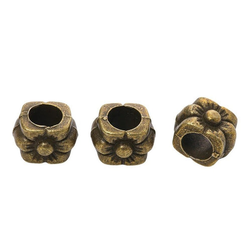 Antique Silver flower slider bead shown in product image 2