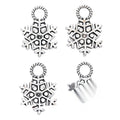 Antique Silver Openwork Snowflake Charm with Textured Loop view 2