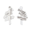 Rustic Direction Signpost Charm in Antique Silver for Jewelry Making view 2