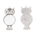 Owl Cabochon Setting Metal Component in 2 Pictured Finishes view 2