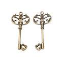 Ornate Heart Bow Key Metal Charms in 6 Pictured Finishes view 2