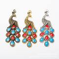 Painted Peacock Metal Charms in 3 Pictured Finishes view 2