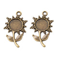 Sunflower Bezel Setting in 2 Metal Finishes for Jewelry Making view 2