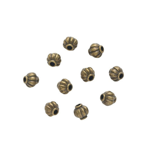 Additional front and reverse view of the fluted lantern bead
