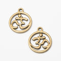 Round Om Symbol Jewelry Pendant Charm in Two Finishes view 2