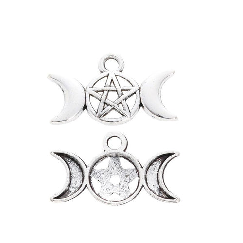Triple moon and pentagram charms shown in product image 2