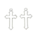 Outline Cross Metal Pendant Charms in 4 Distinct Finishes view 2