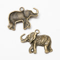 Raised Trunk Elephant Metal Charm Pendant in Two Finishes view 2