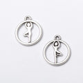 Tree Pose Yoga Charm In 2 Metal Finishes For Jewelry Making view 2