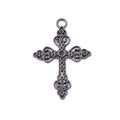 Floral Cross Metal Charm in 3 Distinct Finishes for Jewelry Making view 2