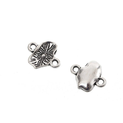 Metal openwork maple leaf charm, front detail shown in the product image