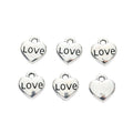 LOVE Engraved Heart Metal Charm in 2 Finishes for Jewelry Making view 2