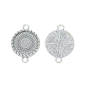 Double Loop Round Cabochon Connector Settings in Two Finishes view 2