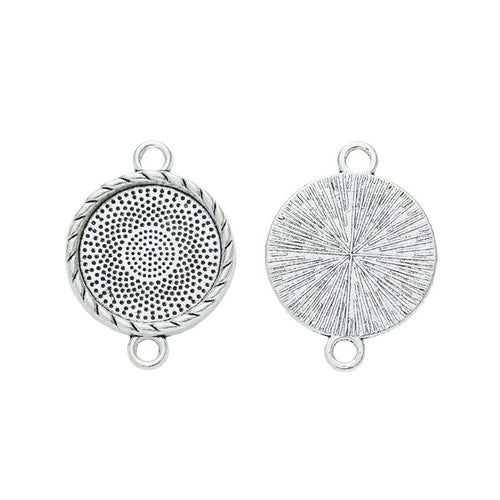 Metal double-loop round setting, front detail shown in the product image