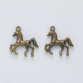 Antique Metal Walking Horse Charm Pendant With Textured Detail, 2 Finishes view 2