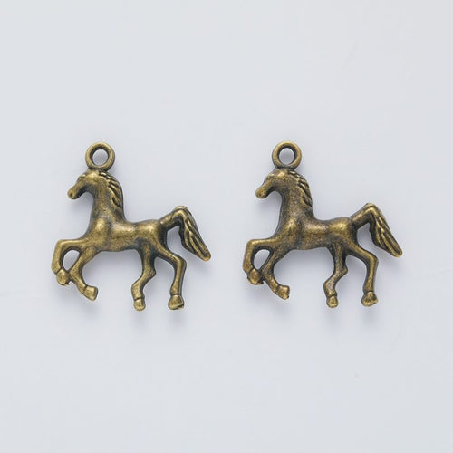 Walking Horse Charm Pendant front detail showing a walking horse profile with raised mane detail