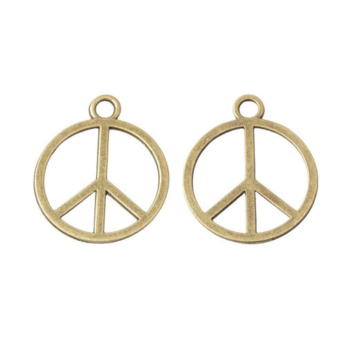Additional front and reverse view of the peace sign charm