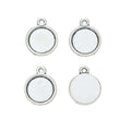 Small Round Cabochon Pendant Settings in Two Antique Finishes view 2