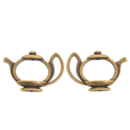 Alternate image of teapot charm showing available finishes and form