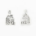 Silver Fairy Tale Castle Metal Charm with Stepped Roofs view 2