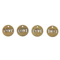 Round LOVE Message Metal Charms in Two Finishes for Jewelry Making view 2