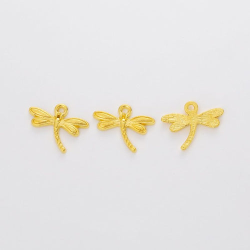 Detailed Dragonfly Charm shown from the front in contrasting finishes