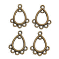 Vintage Style Metal Teardrop Five Loop Connector in 4 Metal Finishes view 2