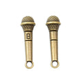 Handheld Microphone Metal Charms in Four Finishes for Crafts view 2