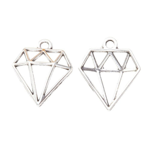 Open diamond outline charms shown in product image 2