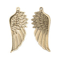 Detailed Single Wing Metal Charms in Four Finishes view 2
