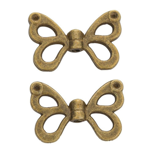 Detail view of butterfly spacer bead showing finish variation 2