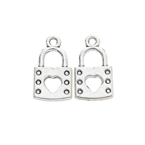 Heart Padlock Charm shown from an additional product angle 2