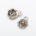Raised Rose Charm In 3 Metal Finishes For Jewelry Making view 2