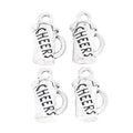 Outlined Cheers Word Metal Charms in Antique Silver Finish view 2