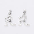 Running Girl Metal Charm for Jewelry Making in Antique Silver view 2