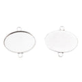 Oval Cabochon Connector Trays with Two Loops in Two Finishes view 2