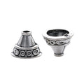 Ornate Bell Shaped Bead Cap In Antique Bronze and Antique Silver Metal Finish view 2