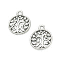Vintage Finish Metal Round Tree of Life Charms in 2 Style Options view 2