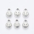 Round Smiley Face Metal Charm in 1 Pictured Finish view 2