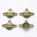 Ringed Planet Metal Charms in Seven Metallic Finishes view 2