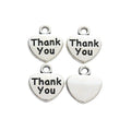 Thank You Heart Metal Charm In 1 Finish Option for Jewelry Making view 2