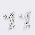 Volleyball Girl Charms in Antique Silver for Jewelry Making view 2