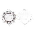 Floral Cabochon Setting Metal Jewelry Component 2 Finish Options Craft Supply view 2